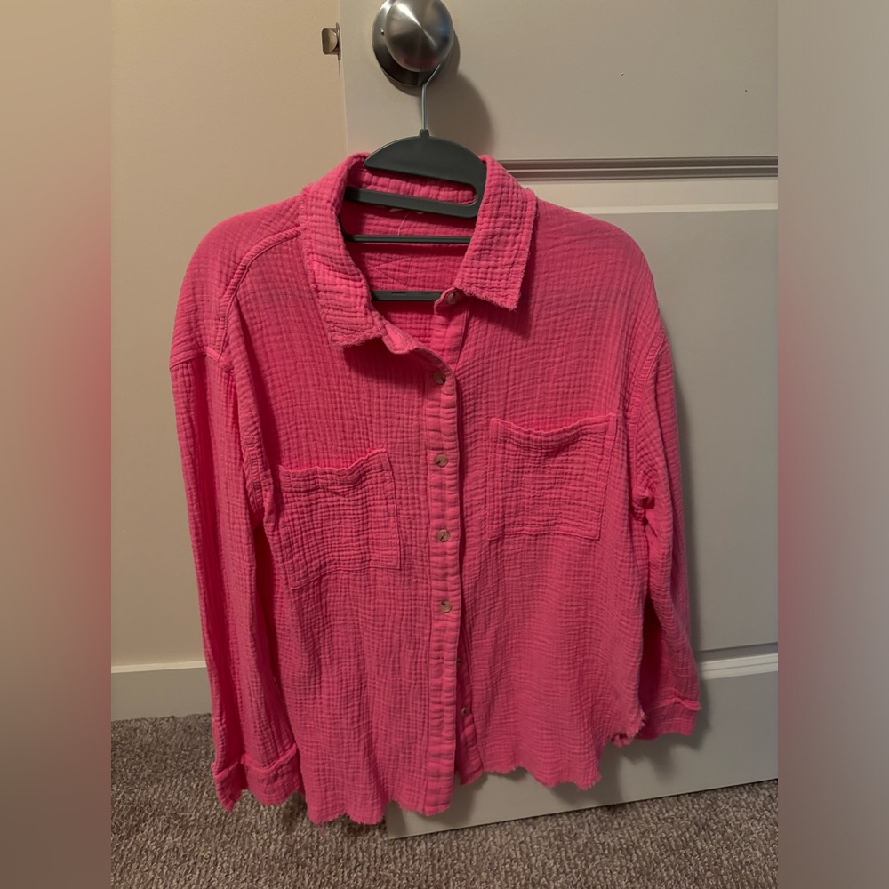 Pink Cotton Gauze Shirt